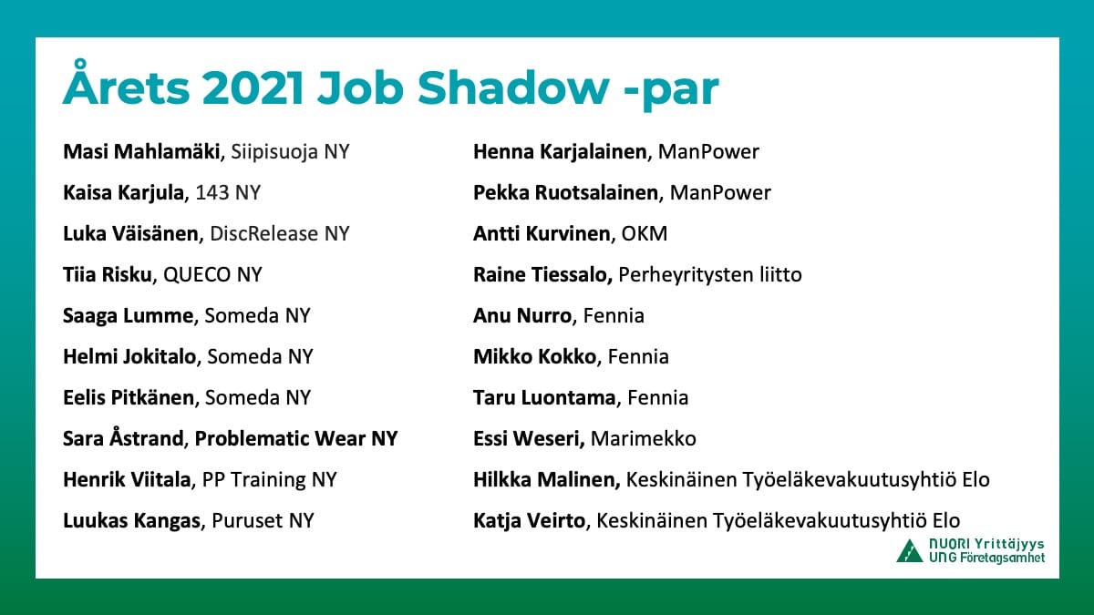 Job Shadow 2021