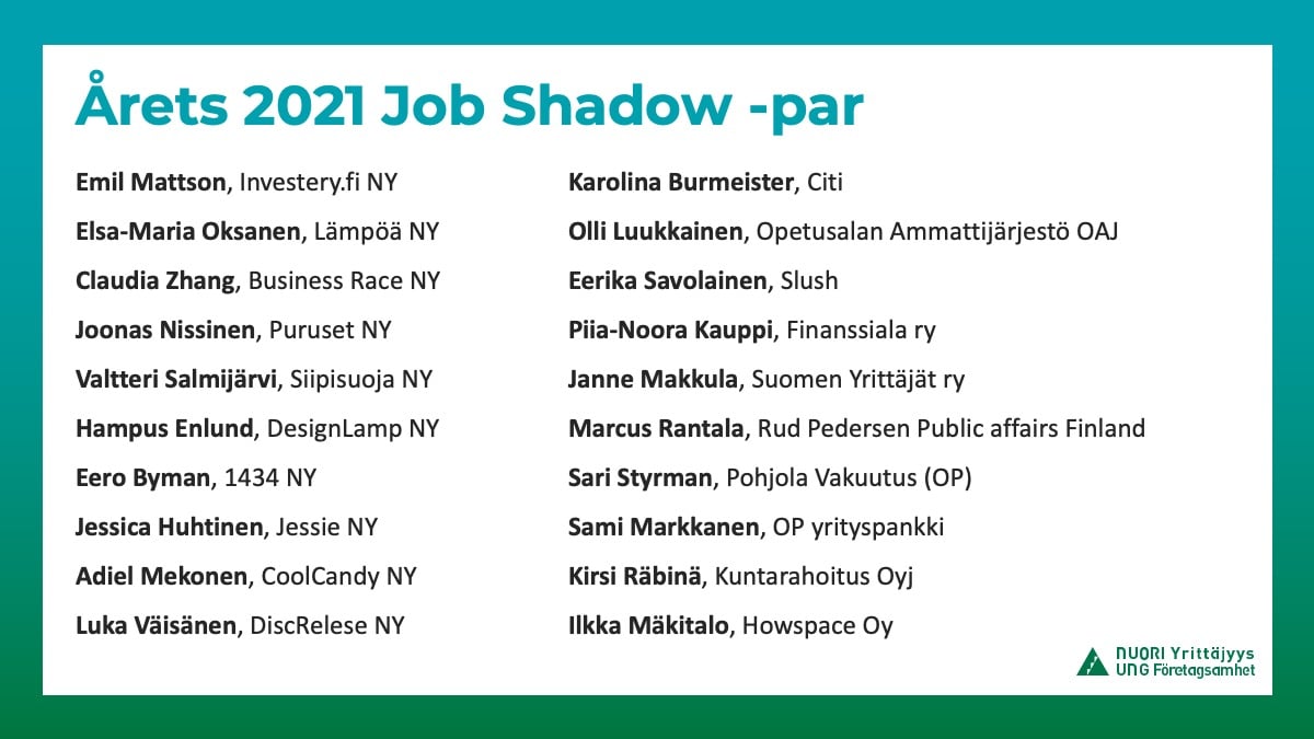 Job Shadow 2021